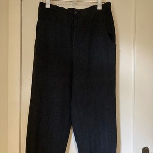 Black Linen Blend Pant by Anthropologie